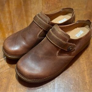 Duluth Trading Co Brown Leather Andina Outdoor Mules Clog Shoes Women's Size 10